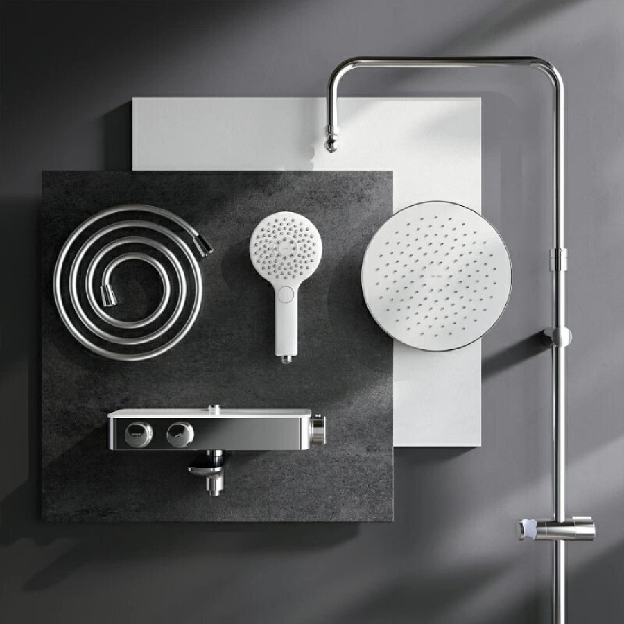 Душевая система Am.Pm Inspire 2.0 F0750A500 с термостатом, с изливом, ShowerSpot, хром