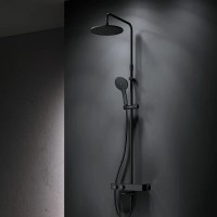 Душевая система Am.Pm Inspire 2.0 F0750A522 с термостатом, с изливом, ShowerSpot, черный матовый
