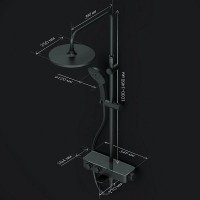 Душевая система Am.Pm Inspire 2.0 F0750A522 с термостатом, с изливом, ShowerSpot, черный матовый