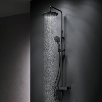 Душевая система Am.Pm Inspire 2.0 F0750A522 с термостатом, с изливом, ShowerSpot, черный матовый
