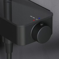 Душевая система Am.Pm Inspire 2.0 F0750A522 с термостатом, с изливом, ShowerSpot, черный матовый