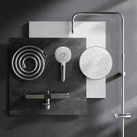 Душевая система Am.Pm Spirit V2.0 F0770A500 с термостатом, с изливом, хром
