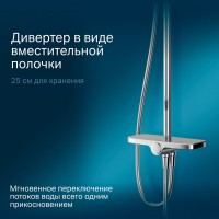Душевой гарнитур Am.Pm Like F0780200 с верхним душем и регулируемой штангой, хром