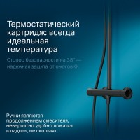 Душевая система Am.Pm Like F0780422 термостатическая, черный