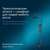 Душевая система Am.Pm Like F0780722 со смесителем, черная