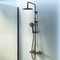 Душевая система Am.Pm X-Joy F0785A422 с термостатом, черный матовый