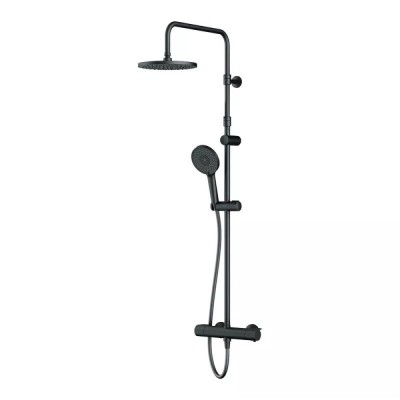 Душевая система Am.Pm X-Joy F0785A422 с термостатом, черный матовый