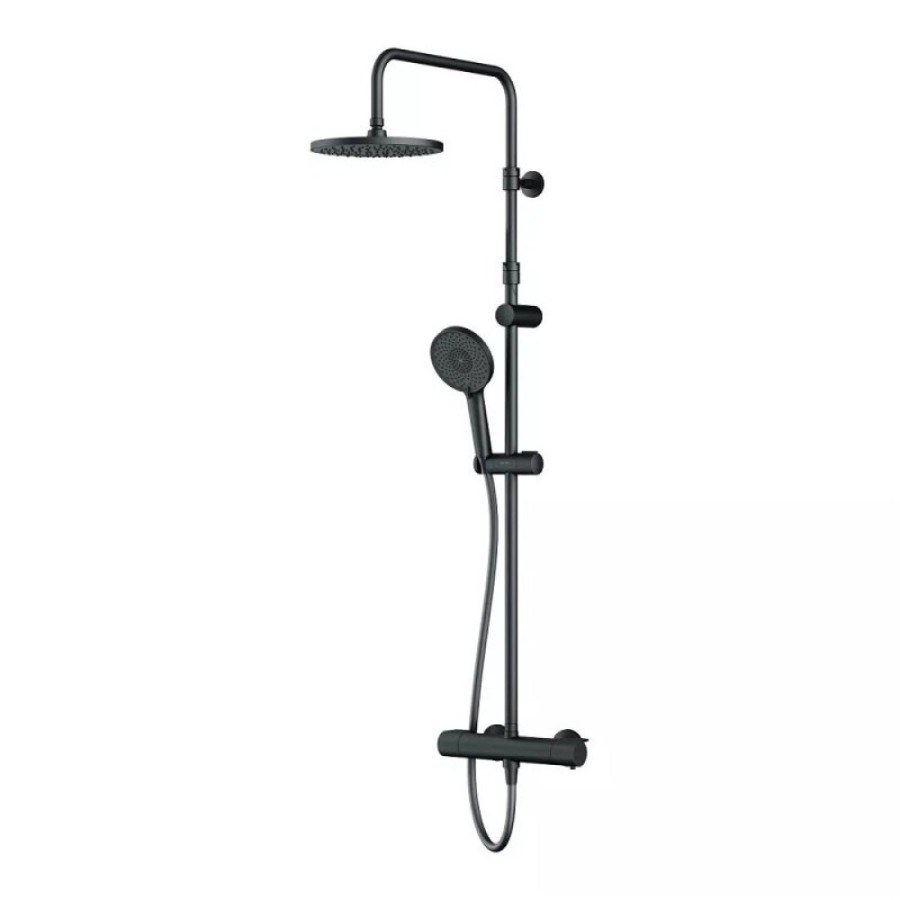 Душевая система Am.Pm X-Joy F0785A422 с термостатом, черный матовый