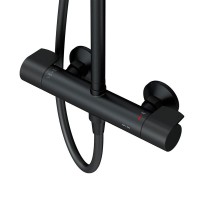 Душевая система Am.Pm X-Joy F0785A422 с термостатом, черный матовый