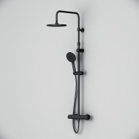 Душевая система Am.Pm X-Joy F0785A422 с термостатом, черный матовый