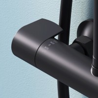 Душевая система Am.Pm X-Joy F0785A422 с термостатом, черный матовый