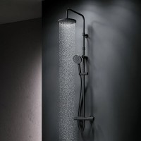 Душевая система Am.Pm X-Joy F0785A422 с термостатом, черный матовый