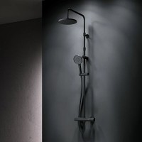Душевая система Am.Pm X-Joy F0785A422 с термостатом, черный матовый
