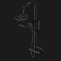 Душевая система Am.Pm X-Joy F0785A422 с термостатом, черный матовый