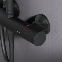 Душевая система Am.Pm X-Joy F0785A422 с термостатом, черный матовый