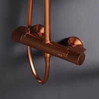 Душевая система Am.Pm X-Joy F0785A444 с термостатом, розовое золото