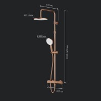 Душевая система Am.Pm X-Joy F0785A444 с термостатом, розовое золото