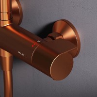 Душевая система Am.Pm X-Joy F0785A444 с термостатом, розовое золото