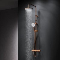 Душевая система Am.Pm X-Joy F0785A444 с термостатом, розовое золото