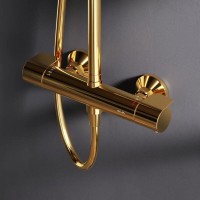 Душевая система Am.Pm X-Joy F0785A499 с термостатом, золото