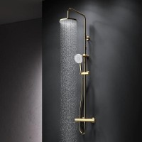 Душевая система Am.Pm X-Joy F0785A499 с термостатом, золото