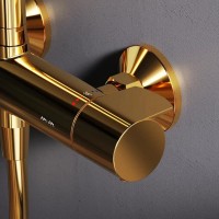 Душевая система Am.Pm X-Joy F0785A499 с термостатом, золото
