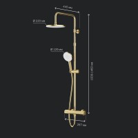 Душевая система Am.Pm X-Joy F0785A499 с термостатом, золото