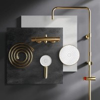 Душевая система Am.Pm X-Joy F0785A499 с термостатом, золото