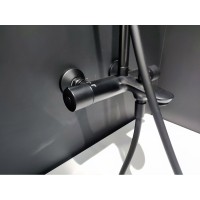 Душевая система Am.Pm X-Joy F0785A522 с термостатом, с изливом, черный матовый