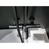Душевая система Am.Pm X-Joy F0785A522 с термостатом, с изливом, черный матовый