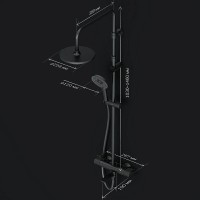 Душевая система Am.Pm X-Joy F0785A522 с термостатом, с изливом, черный матовый