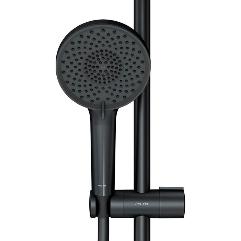 Душевая система Am.Pm X-Joy F0785A522 с термостатом, с изливом, черный матовый