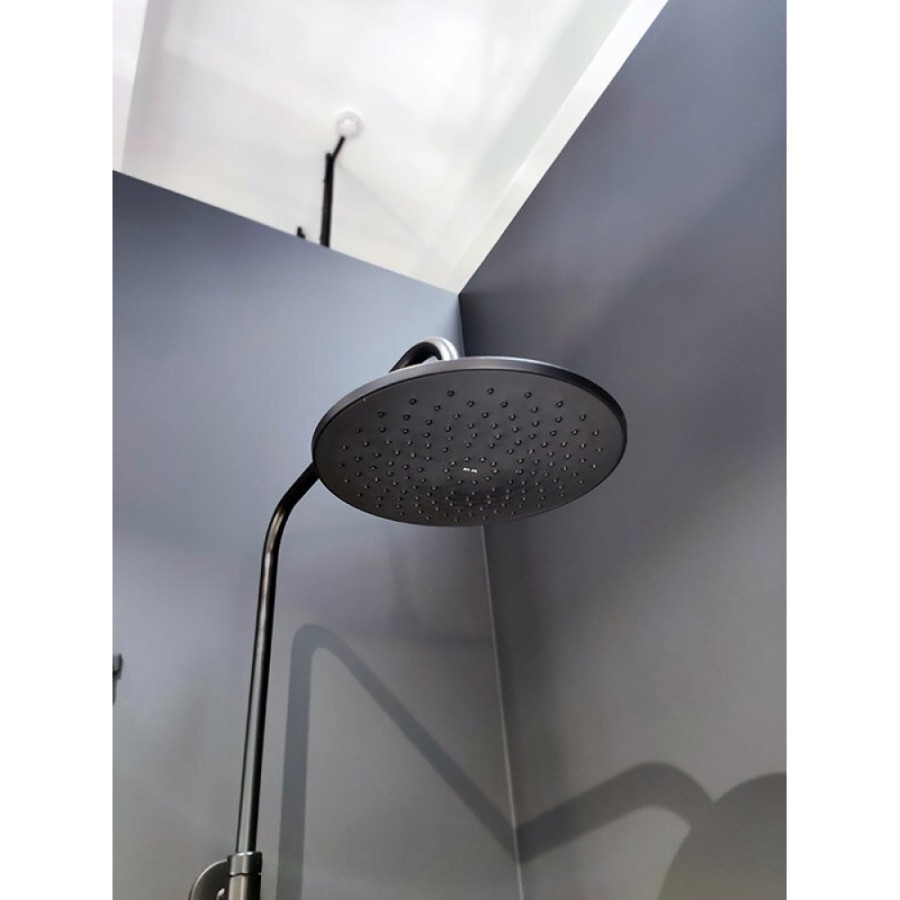 Душевая система Am.Pm X-Joy F0785A522 с термостатом, с изливом, черный матовый