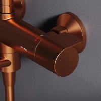 Душевая система Am.Pm X-Joy F0785A544 с термостатом, с изливом, розовое золото