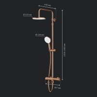 Душевая система Am.Pm X-Joy F0785A544 с термостатом, с изливом, розовое золото