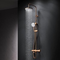 Душевая система Am.Pm X-Joy F0785A544 с термостатом, с изливом, розовое золото