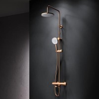 Душевая система Am.Pm X-Joy F0785A544 с термостатом, с изливом, розовое золото