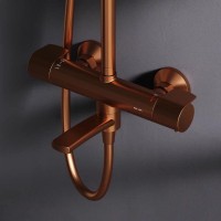 Душевая система Am.Pm X-Joy F0785A544 с термостатом, с изливом, розовое золото
