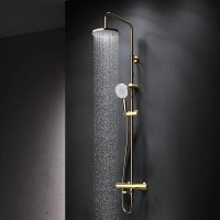 Душевая система Am.Pm X-Joy F0785A599 с термостатом, с изливом, золото