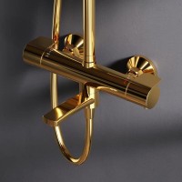 Душевая система Am.Pm X-Joy F0785A599 с термостатом, с изливом, золото