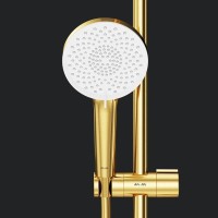 Душевая система Am.Pm X-Joy F0785A599 с термостатом, с изливом, золото