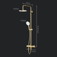 Душевая система Am.Pm X-Joy F0785A599 с термостатом, с изливом, золото