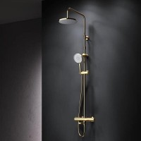 Душевая система Am.Pm X-Joy F0785A599 с термостатом, с изливом, золото