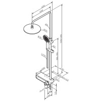 Душевая система Am.Pm X-Joy F0785A700, с полкой, с изливом, хром