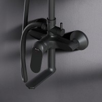 Душевая система Am.Pm Sunny F0785C922 со смесителем, с изливом, черный матовый