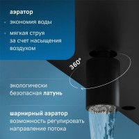 Душевая система Am.Pm Func, термостатическая, с изливом, черный матовый, F078F322