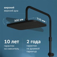 Душевая система Am.Pm Func F078F722, с полкой, с изливом, черный матовый