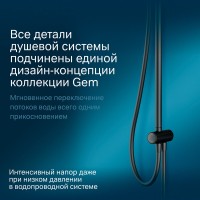 Душевой гарнитур Am.Pm Gem 1 режим струи, черный, F0790022