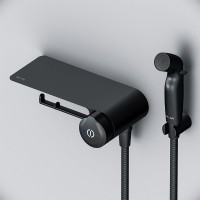 Гигиенический душ Am.Pm X-Joy F0H85A822 со смесителем, с полкой, цвет черный матовый