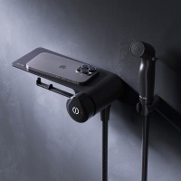 Гигиенический душ Am.Pm X-Joy F0H85A822 со смесителем, с полкой, цвет черный матовый